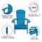Merrick Lane Set Of Two Riviera Folding Adirondack Patio Chairs With Matching Outdoor Side Table
